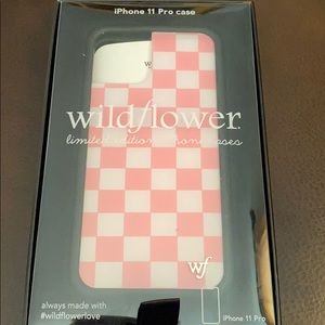 iPhone 11 Pro case- pink checkerboard - wildflower
